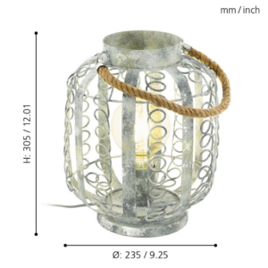 LAMPARA SOBREMESA JAULA CUERDA