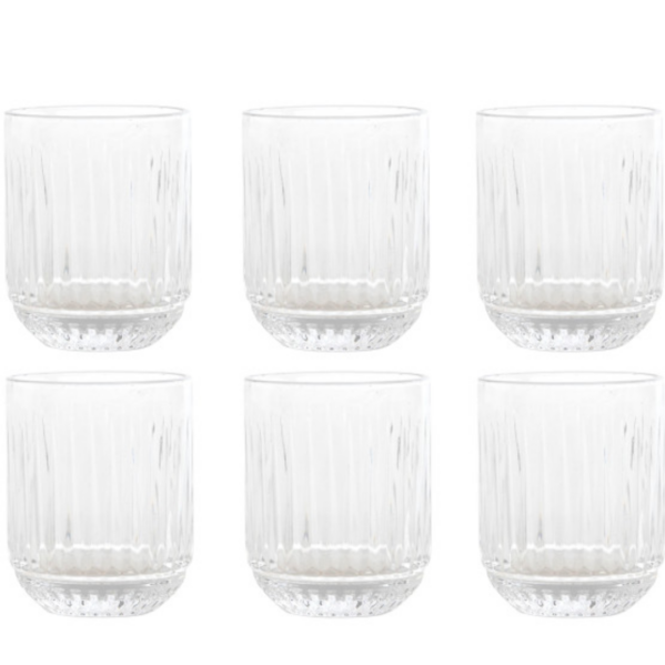 Vaso cristal rayado Set de 6