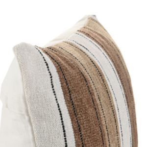 COJIN VELVET MARRON RAYAS 50X30