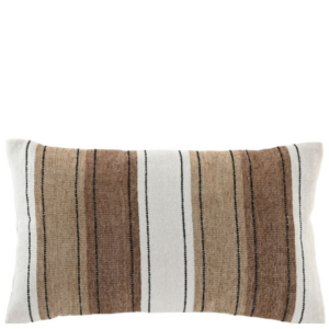 COJIN VELVET MARRON RAYAS 50X30